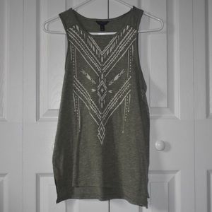Army Green Printed Tank